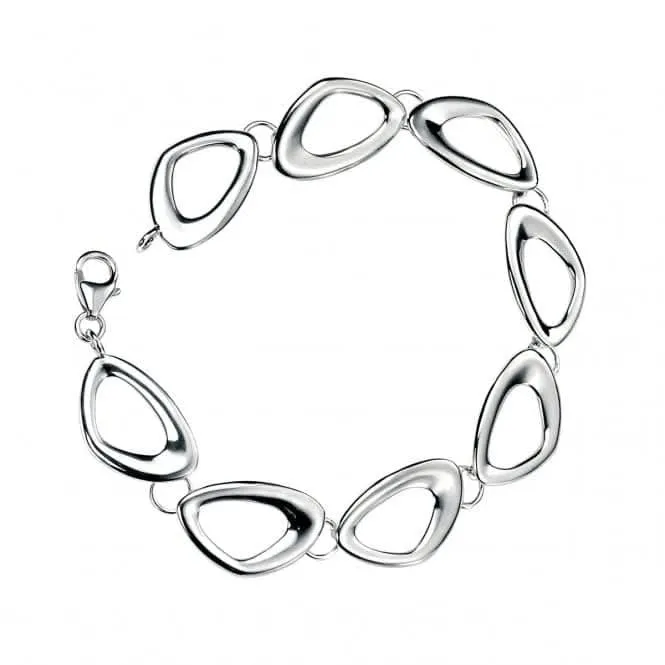 Beginnings Sterling Silver Cut Out Pebble Shape Link 19cm Bracelet B3331 Beginnings Jewellery