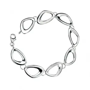 Beginnings Sterling Silver Cut Out Pebble Shape Link 19cm Bracelet B3331 Beginnings Jewellery
