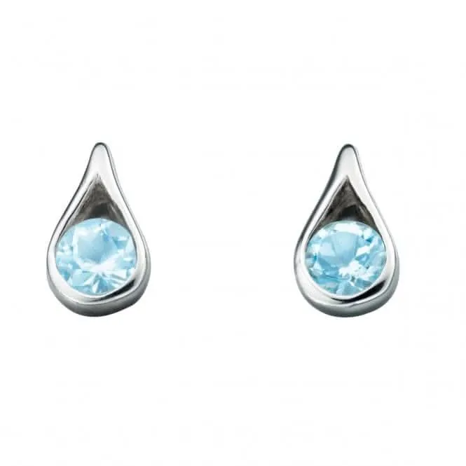 Beginnings Sterling Silver E205T Blue Topaz Teardrop Earrings Beginnings Jewellery