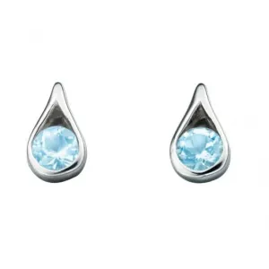 Beginnings Sterling Silver E205T Blue Topaz Teardrop Earrings Beginnings Jewellery
