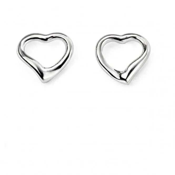 Beginnings Sterling Silver E2102 Small Open Heart Stud Earrings Beginnings Jewellery