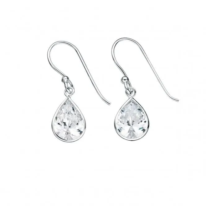 Beginnings Sterling Silver E3157C Clear Cz Teardrop Drop Earrings Beginnings Jewellery