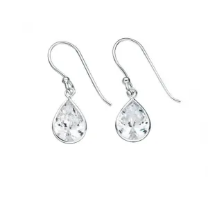 Beginnings Sterling Silver E3157C Clear Cz Teardrop Drop Earrings Beginnings Jewellery