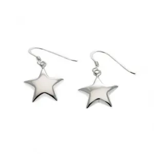 Beginnings Sterling Silver E3192 Small Puffed Star Drop Earrings Beginnings Jewellery