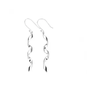 Beginnings Sterling Silver E3430 Swirl Drop Earrings Beginnings Jewellery