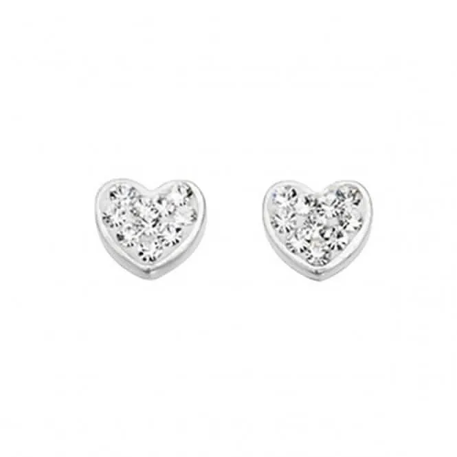 Beginnings Sterling Silver E3937C Fantasy Set Heart Earrings Beginnings Jewellery