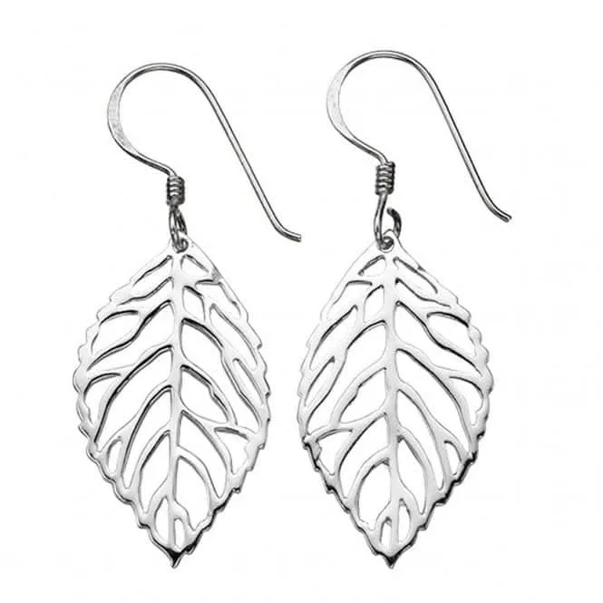 Beginnings Sterling Silver E4194 Cut Out Leaf Drop Earrings Beginnings Jewellery