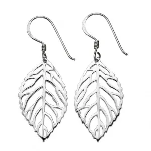 Beginnings Sterling Silver E4194 Cut Out Leaf Drop Earrings Beginnings Jewellery