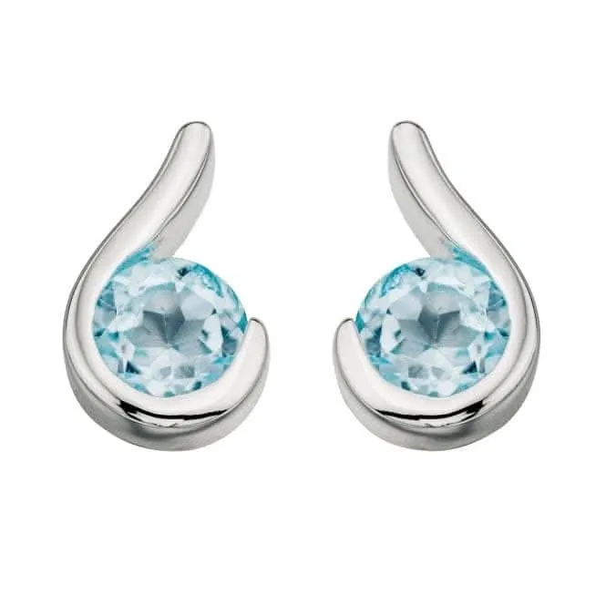 Beginnings Sterling Silver E436T Blue Topaz Post Earrings Beginnings Jewellery