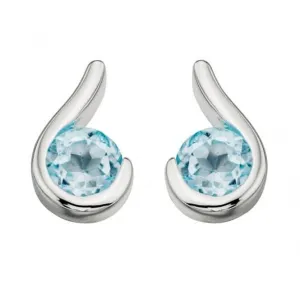 Beginnings Sterling Silver E436T Blue Topaz Post Earrings Beginnings Jewellery