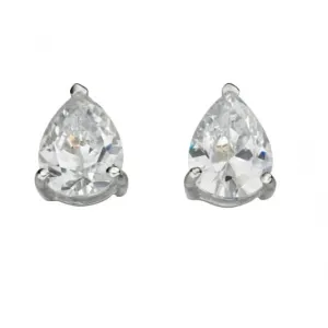 Beginnings Sterling Silver E4611C Clear Cz Teardrop Stud Earrings Beginnings Jewellery