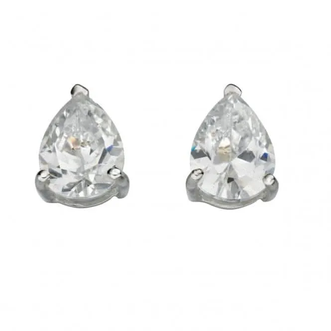 Beginnings Sterling Silver E4611C Clear Cz Teardrop Stud Earrings Beginnings Jewellery