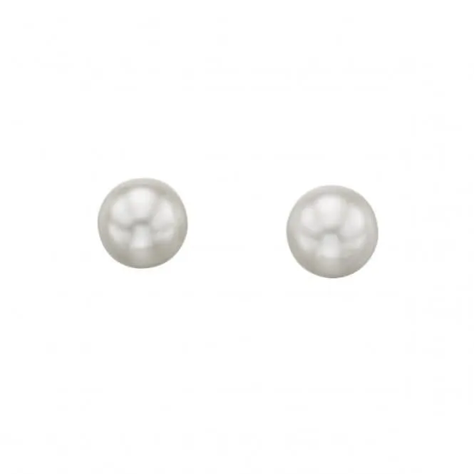 Beginnings Sterling Silver E5014W White Shell Pearl Stud Earrings Beginnings Jewellery
