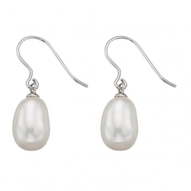 Beginnings Sterling Silver E5041W White Drop Hook Earrings Beginnings Jewellery