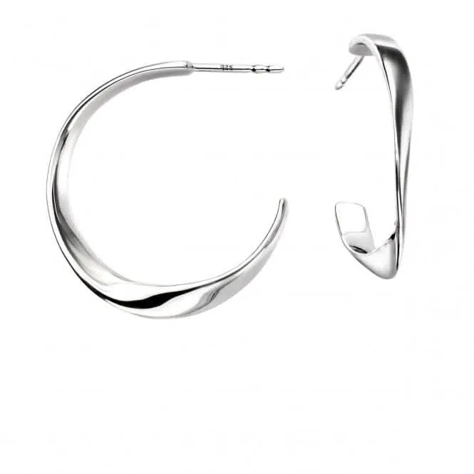 Beginnings Sterling Silver E5179 Twisted Solid Hoop Earrings Beginnings Jewellery