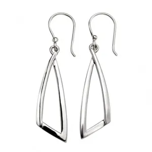 Beginnings Sterling Silver E5407 Open Abstract Triangle Drop Earrings Beginnings Jewellery