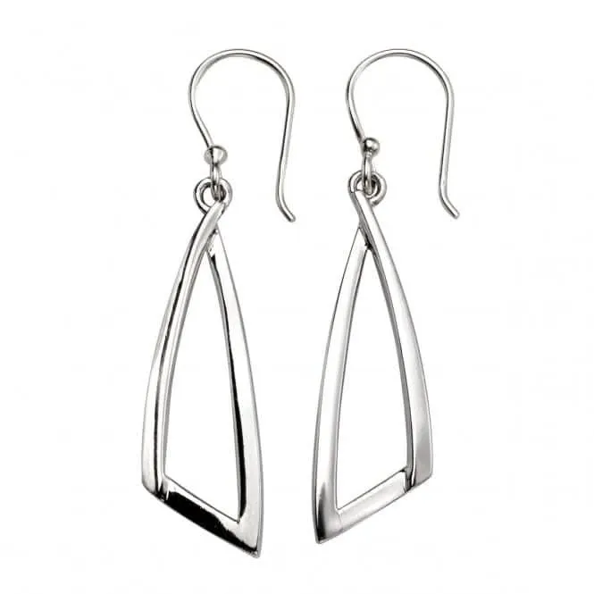 Beginnings Sterling Silver E5407 Open Abstract Triangle Drop Earrings Beginnings Jewellery