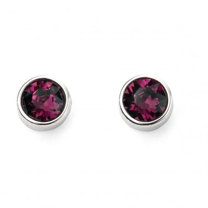 Beginnings Sterling Silver Feb Birth Stone Earrings E5560 Beginnings Jewellery