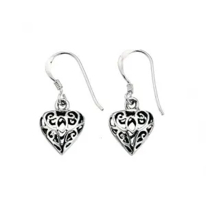 Beginnings Sterling Silver Filigree Heart Earrings E726 Beginnings Jewellery