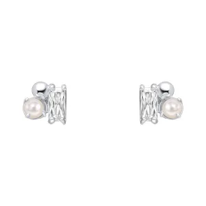 Beginnings Sterling Silver Freswater Pearl Zirconia White Earrings E6482W Beginnings Jewellery