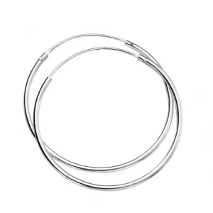 Beginnings Sterling Silver H244 30mm X 1.5mm Hoop Earrings Beginnings Jewellery