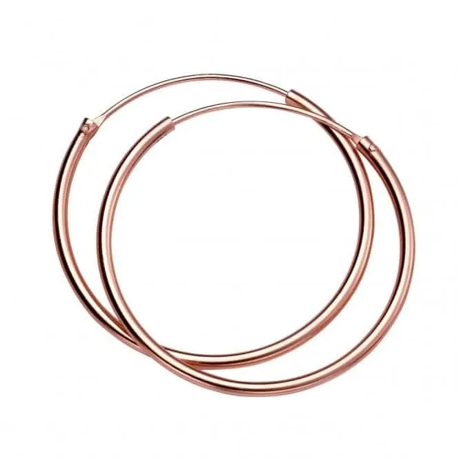 Beginnings Sterling Silver H245 Rose Gold 30mm X 1.5mm Hoop Earrings Beginnings Jewellery