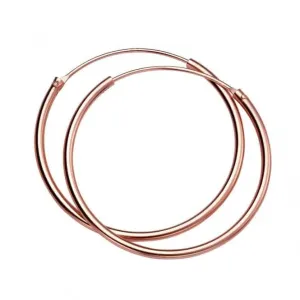 Beginnings Sterling Silver H245 Rose Gold 30mm X 1.5mm Hoop Earrings Beginnings Jewellery