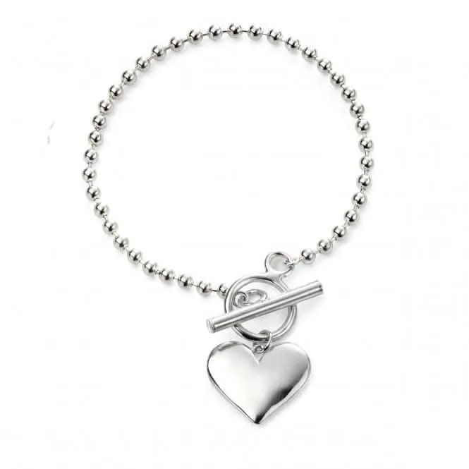 Beginnings Sterling Silver Heart Ball Chain Bracelet B5073 Beginnings Jewellery