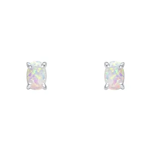 Beginnings Sterling Silver Imitation White Opal White Earrings E6485W Beginnings Jewellery
