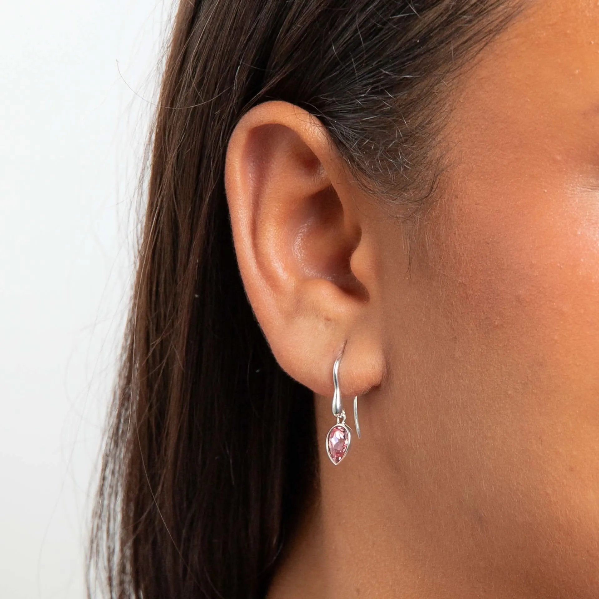 Beginnings Sterling Silver Light Rose Crystal Rose Earrings E6490P Beginnings Jewellery