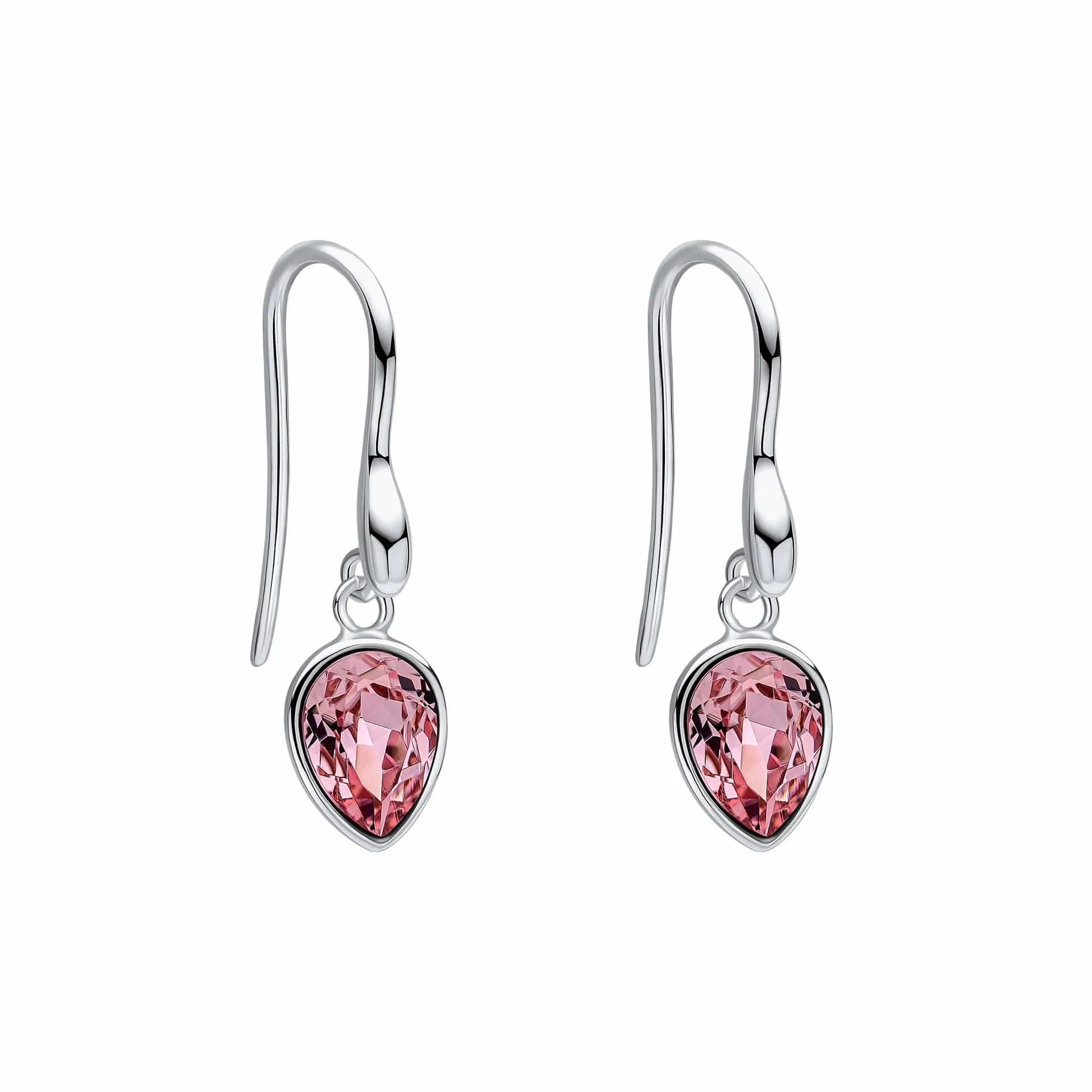 Beginnings Sterling Silver Light Rose Crystal Rose Earrings E6490P Beginnings Jewellery