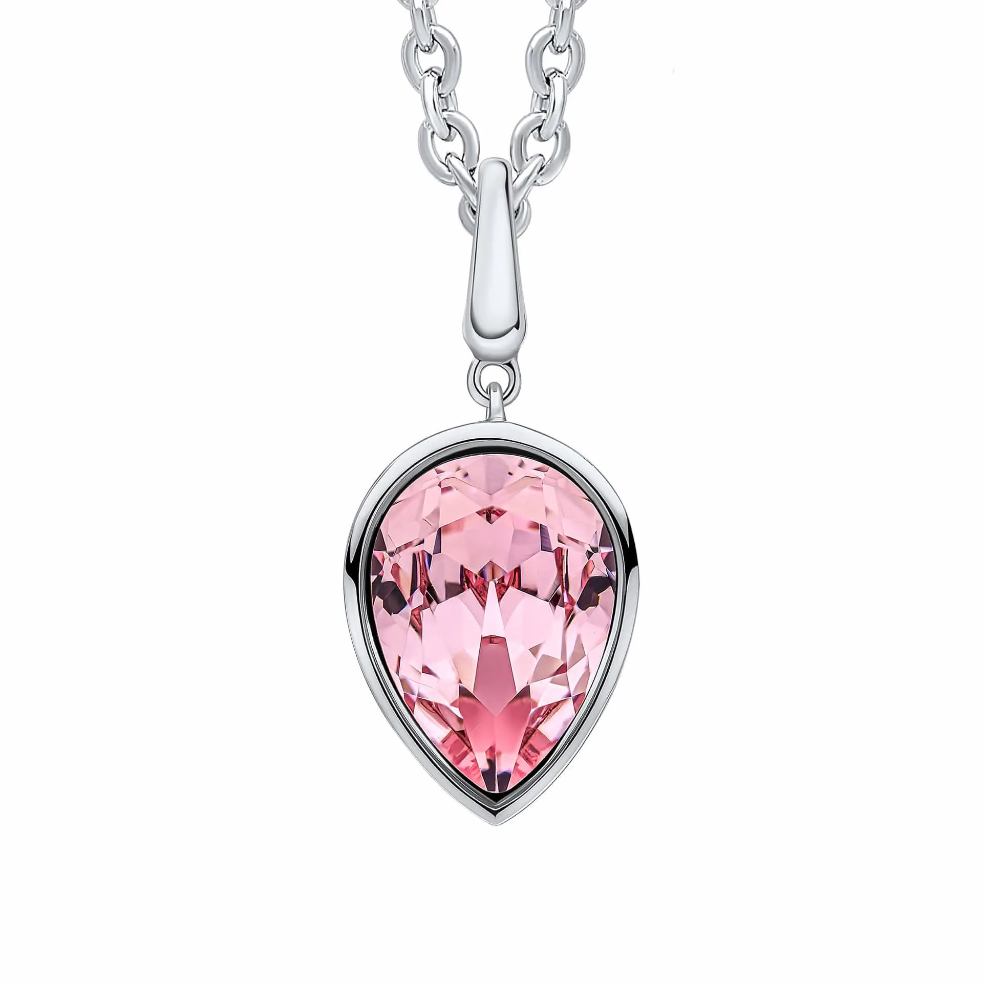 Beginnings Sterling Silver Light Rose Crystal Rose Pendant P5460P Beginnings Jewellery