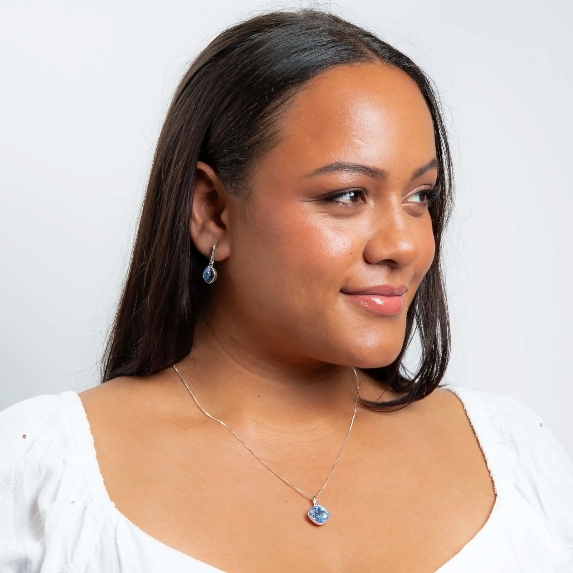 Beginnings Sterling Silver Light sapphire Crystal Blue Pendant P5449T Beginnings Jewellery