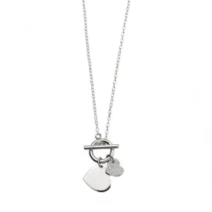 Beginnings Sterling Silver N4086C Cz Pve Double T Bar Necklace Beginnings Jewellery