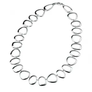 Beginnings Sterling Silver Oval Triangle & Round Open Link 45cm Necklaces N2708 Beginnings Jewellery