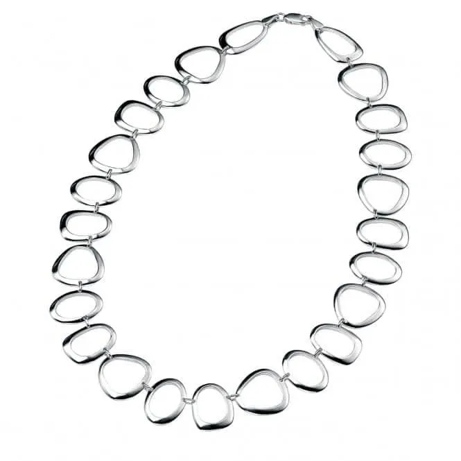 Beginnings Sterling Silver Oval Triangle & Round Open Link 45cm Necklaces N2708 Beginnings Jewellery