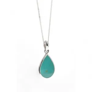 Beginnings Sterling Silver P2333U Syn Turquoise Teardrop Pendant Beginnings Jewellery