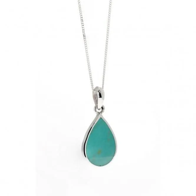 Beginnings Sterling Silver P2333U Syn Turquoise Teardrop Pendant Beginnings Jewellery