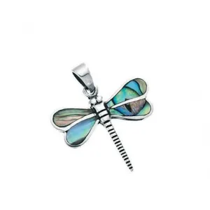 Beginnings Sterling Silver P2512S Paua Shell Dragonfly Pendant Beginnings Jewellery