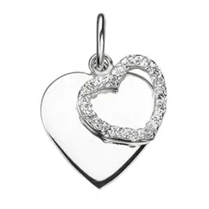 Beginnings Sterling Silver P3497C Cz Double Heart Pendant Beginnings Jewellery