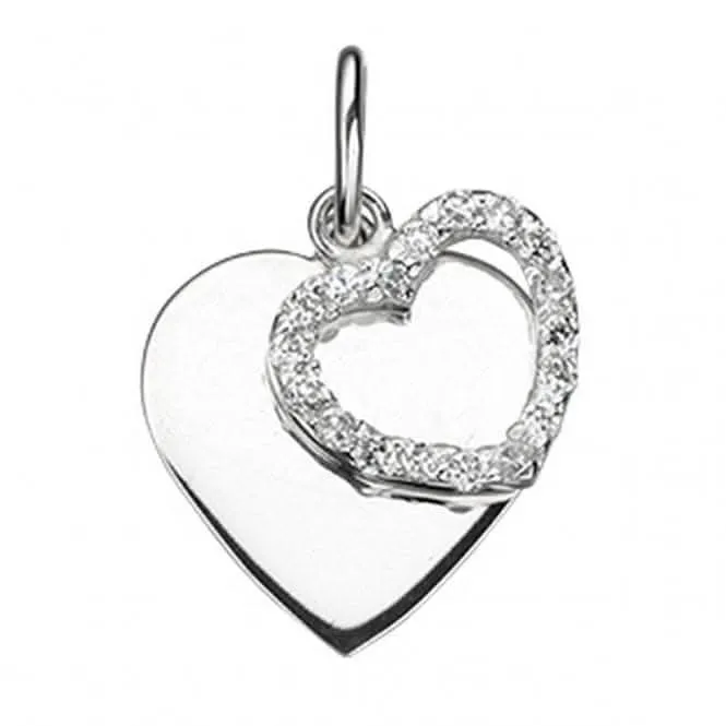 Beginnings Sterling Silver P3497C Cz Double Heart Pendant Beginnings Jewellery