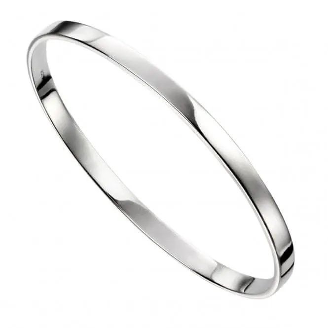 Beginnings Sterling Silver Plain Engravable Oval Bangle B5067 Beginnings Jewellery