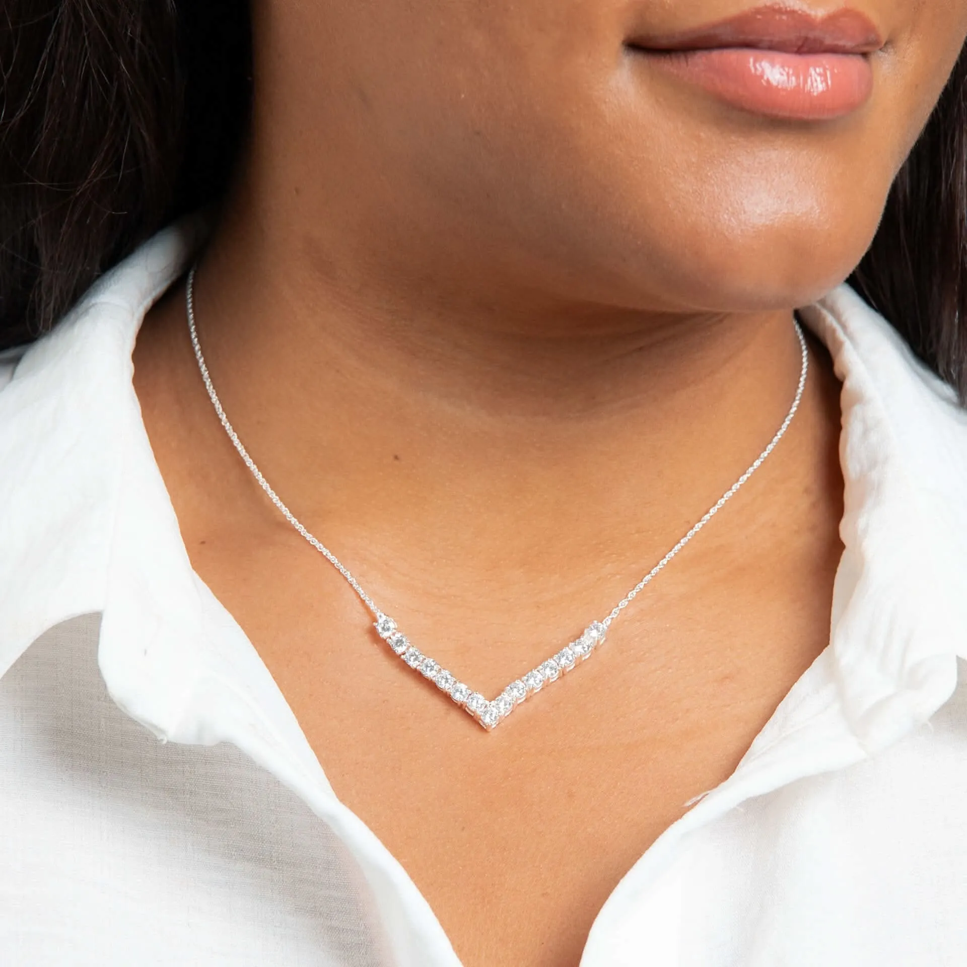 Beginnings Sterling Silver Zirconia Freshwater Pearl White Necklace N4615C Beginnings Jewellery