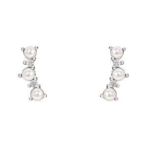 Beginnings Sterling Silver Zirconia White Freshwater Pearl White Earrings E6498W Beginnings Jewellery