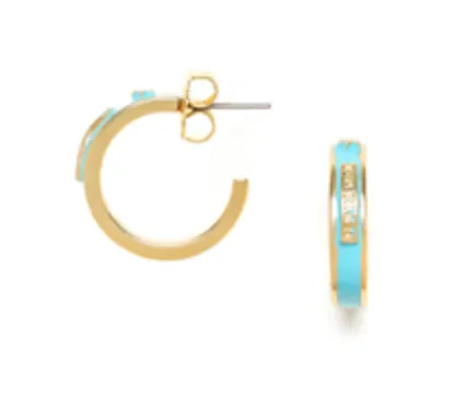 Blue Scarab Jewellery KARMA Small Turquoise Creole Hoop Earring
