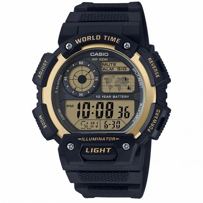 Casio Watches Casio AE1400WH-9A World Time Digital Watch
