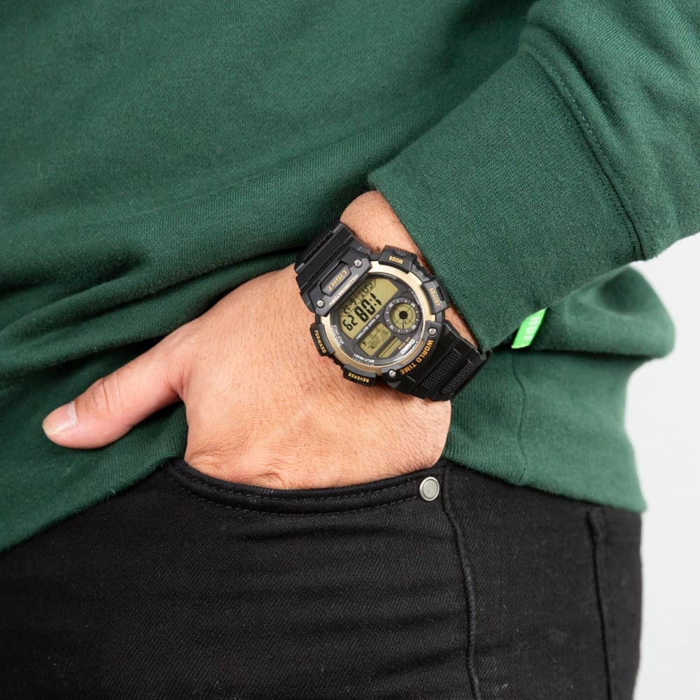 Casio Watches Casio AE1400WH-9A World Time Digital Watch