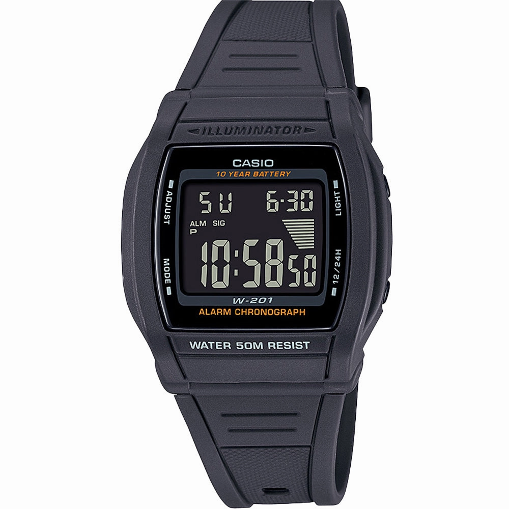 Casio Watches Casio W201-1 LCD Digital Watch