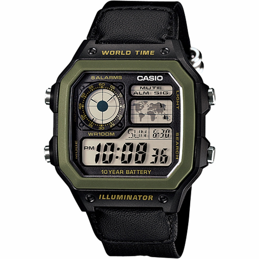 Casio Watches Casio Youth Series AE1200WHB-1B World Time