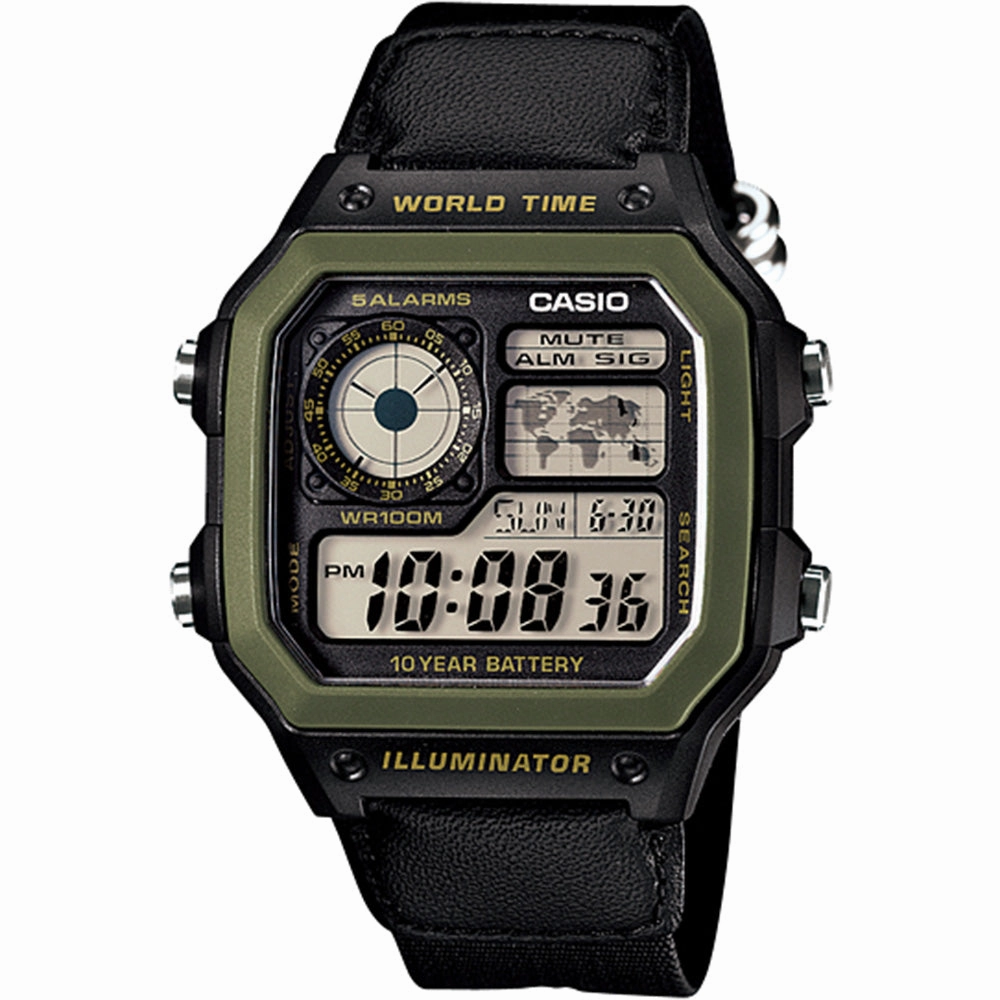 Casio Watches Casio Youth Series AE1200WHB-1B World Time